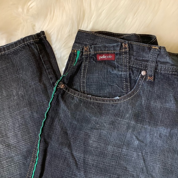 Pelle Pelle Marc Buchanan Men’s Blue HipHop Jeans Size 36 X 34 Y2K 90’s Cotton - Picture 4 of 10